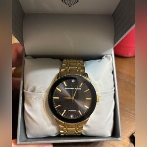 Geoffrey Beene Gold Plated Watch with Diamonds in good shape